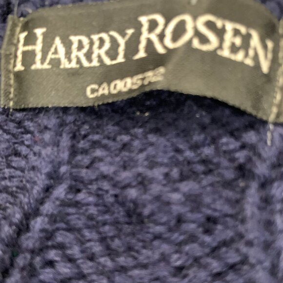 VINTAGE HARRY ROSEN TALL SLIM FIT CABLE KNIT WOOL SHAWL SWEATER CARDIGANS SIZE L - Picture 14 of 14